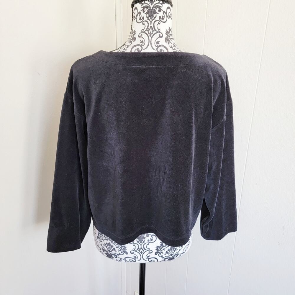 Victoria's Secret Gold Label Cropped Velour Sweatshirt - Picture 2 of 3